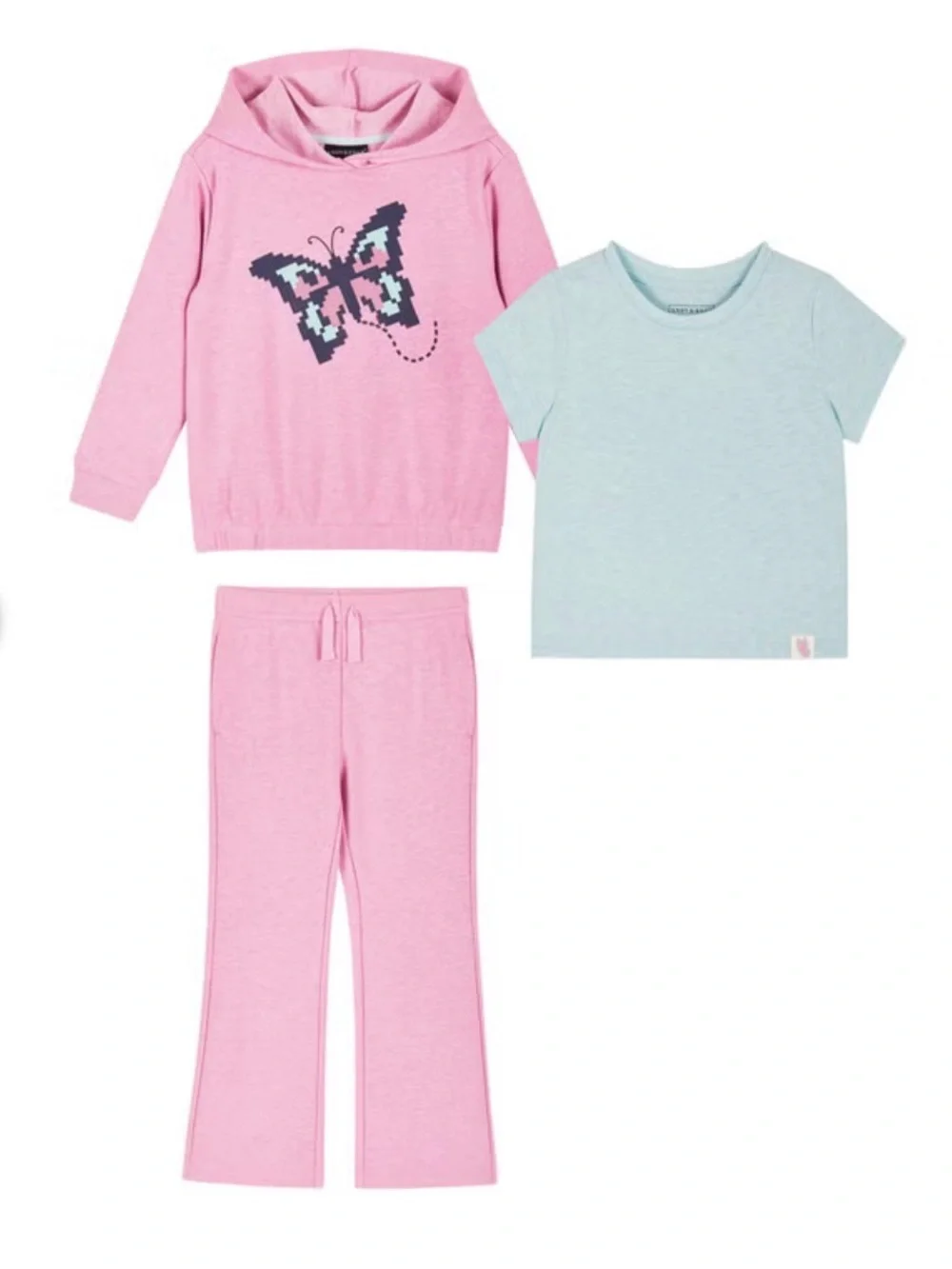 NWT: Andy & Evan Kid girl - 3-piece Pink Flare Pant Set, Size: 5